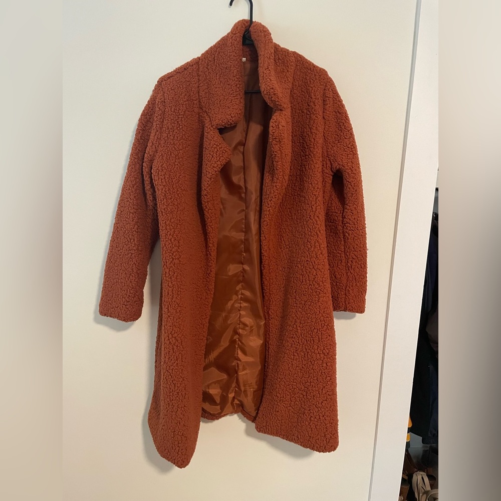 Camel teddy trench coat - Sincere Sally - S